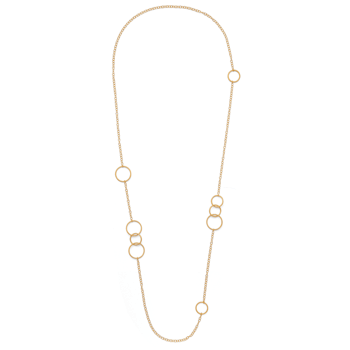 Sterling sølv collier, mat/blank forgyldt, 97cm