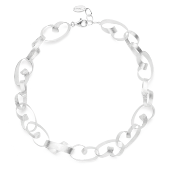 Sterling sølv collier børstet, 46cm + 3cm