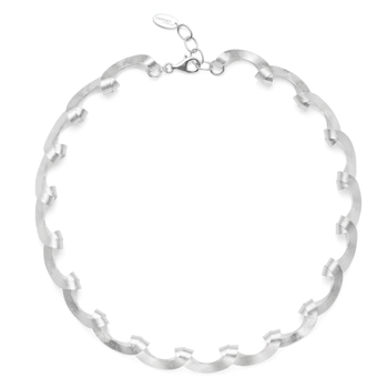 Sterling sølv halskæde, rhodineret. børstet, 45cm + 3cm