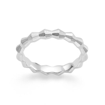 Sterling sølv Ring, mat rhodineret.