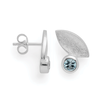 925/- øreringe, rhd,mat,blå topaz 0,64ct, fra Bastian Inverun