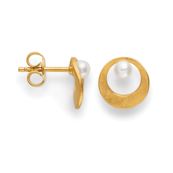 925/øreringe,gold-pl,mat,ferskv.perle0,56ct, fra Bastian Inverun