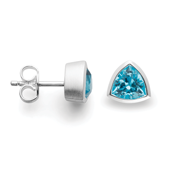 925/-øreringe,rhodium-pl.,mat, blå topaz 1,85ct, fra Bastian Inverun