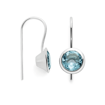 925/- earrings,rh.-pl.,blank,blå topaz 2,71ct, fra Bastian Inverun