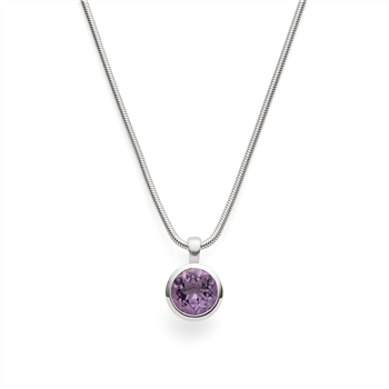 925/- vedhæng, rhd,mat/pol.,amethyst 3,1ct, fra Bastian Inverun