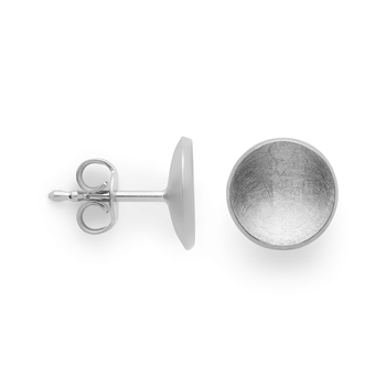 925/- øreringe, rh.-pl., børstet,/pol., 10mm, fra Bastian Inverun