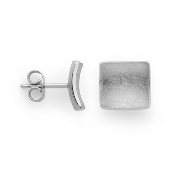 925/-øreringe, rhd, børstet/pol.,10mm, fra Bastian Inverun