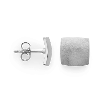 925/- øreringe, rh.-pl., børstet/pol., 8mm, fra Bastian Inverun