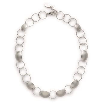 925/- Collier, rhodineret, mat, 47 + 3 cm, fra Bastian Inverun