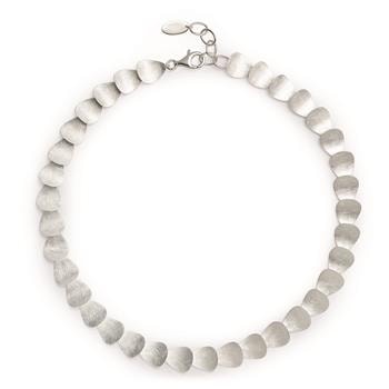 925/- Collier, rhodineret, mat, 45 + 3cm, fra Bastian Inverun