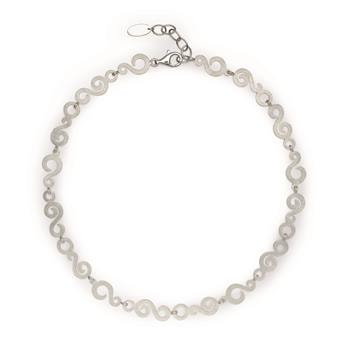 925/- Collier, rhodineret, mat, 45 + 3cm, fra Bastian Inverun
