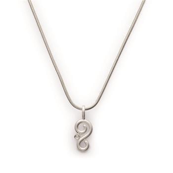 925/- Vedhæng, rho. mat / pol, Dia.0,015ct W-SI, fra Bastian Inverun