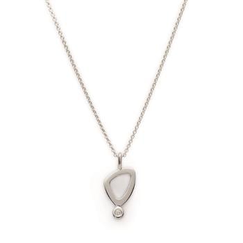925/- Vedhæng, rhodineret, poleret, Dia. 0,02ct W-SI, fra Bastian Inverun