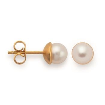 925/- Ørestikker, fg, poleret, kulturperle 2.9ct, fra Bastian Inverun