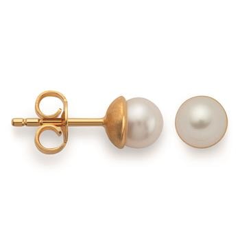 925/- Ørestikker, fg, poleret, kulturperle 2.1ct, fra Bastian Inverun