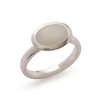 925/- Ring, rhodineret, poleret, månesten 2.11ct, fra Bastian Inverun