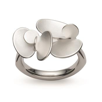 925/- Ring, rhodineret, sandmat/poleret, fra Bastian Inverun