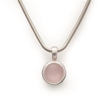 925/- Vedhæng, rho., poleret, rosakvarts 1,58ct, fra Bastian Inverun