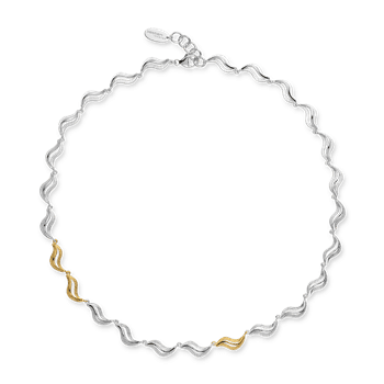 925/-collier, delvist forgyldt, mat/pol, 45+ 3 cm, fra Bastian Inverun