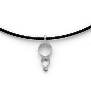 925/- vedhæng, børstet/poleret, dia. 0,02ct W-SI, fra Bastian Inverun