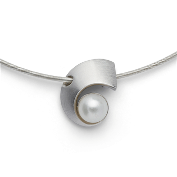 925/-vedhæng, rh, matt/pol, kultur.perle3,18ct, fra Bastian Inverun