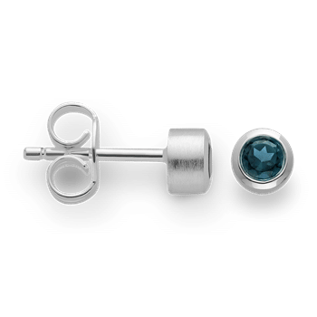 925-ørestikker, rh, mat, topaz londonblue0,26ct, fra Bastian Inverun