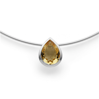 925/-vedhæng, rh, pol, champagnekvarts 5,58ct, fra Bastian Inverun