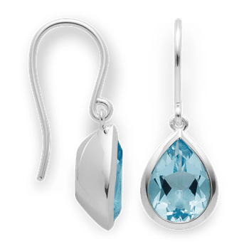 925/- vedhæng, rh, poleret, blå topas 6,37ct, fra Bastian Inverun