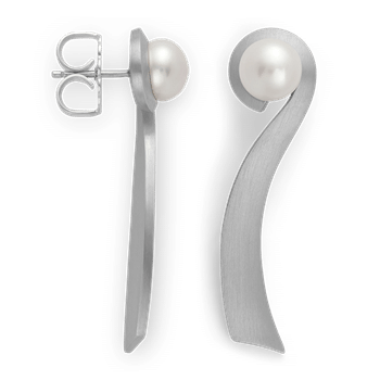 925/earstuds, rh, matte, kultur perler 5,62ct, fra Bastian Inverun