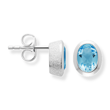 925 sterling sølv Ørestikker blå topas 1,26 ct. Mat/poleret, fra Bastian Inverun