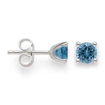 925 sterling sølv Ørestikker blå topas 1,10 ct. Poleret, fra Bastian Inverun