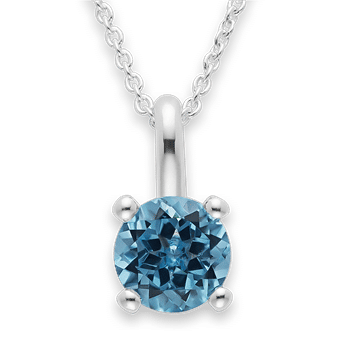 925 sterling sølv Vedhæng blå topas 1,47 ct. Poleret, fra Bastian Inverun