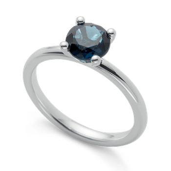 925 sterling sølv Rhodineret Ring blå topas 1,50 ct poleret, fra Bastian Inverun