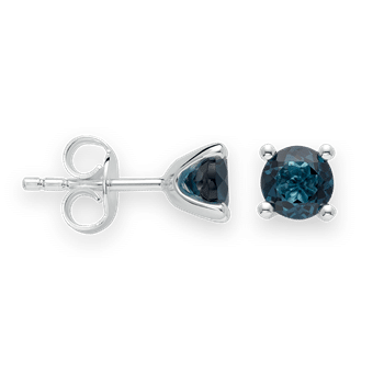 925 sterling sølv Rhodineret ørestikker blå topas 1,20 ct. Poleret, fra Bastian Inverun