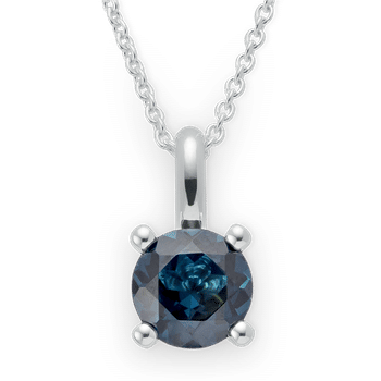925 sterling sølv Rhodineret Vedhæng blå topas 1,55 ct. Poleret, fra Bastian Inverun