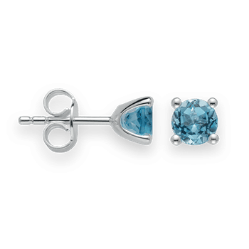 925 sterling sølv Rhodineret ørestikker blå topas 1,24 ct. Poleret, fra Bastian Inverun
