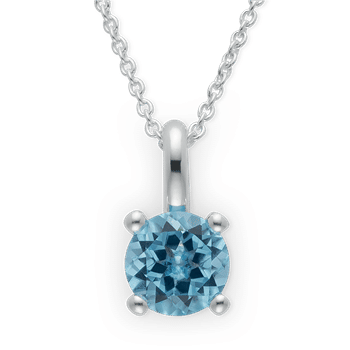 925 sterling sølv Rhodineret Vedhæng blå topas 0,97 ct. Poleret, fra Bastian Inverun