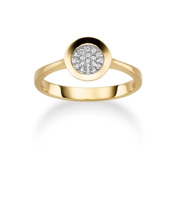 ADORA Ring 14 karat hulkilet med 0,10 brillanter pavé WSI, fra L&G