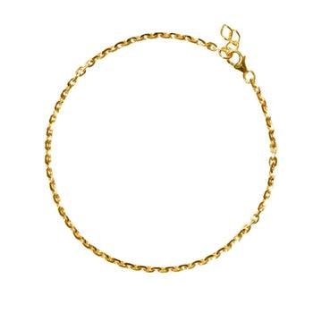 14kt Anker Facet Armbånd & Halskæde-udført i 0,8mm tråd og bredde på 2,95 mm 16+1cm, fra San - Links of Joy