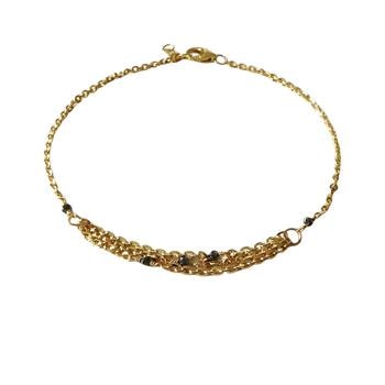 Armbånd eller halskæde i 14kt guld med Facetterede Diamanter 38cm, fra San - Links of Joy