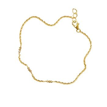 Armbånd eller halskæde i 14kt guld med Facetterede Antracit Diamanter 38cm, fra San - Links of Joy