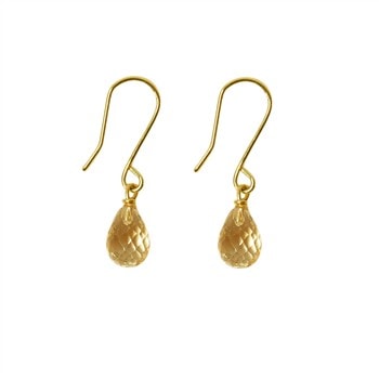 14K Earrings w.Faceted Citrine 14karat , fra San - Links of Joy