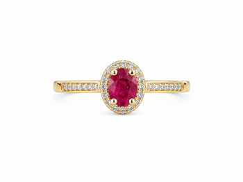 Ring 14 karat PETIT rubin med brillanter 0,06 carat WSI, fra L&G