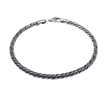 3mm Rævekæde/Twistet i Let Oxyderet Sterlingsølv Armbånd Letoxyderet 21 cm, fra San-Links of Joy