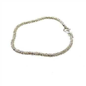 3mm Rævekæde/Twistet i Blank Sterlingsølv Armbånd 23 cm, fra San - Links of Joy
