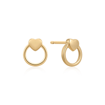 8 kt guld hjerte ørestikker, fra Støvring Design