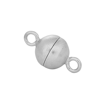 Rhod. Sølv magnet perlelås 8mm mat, fra Siersbøl