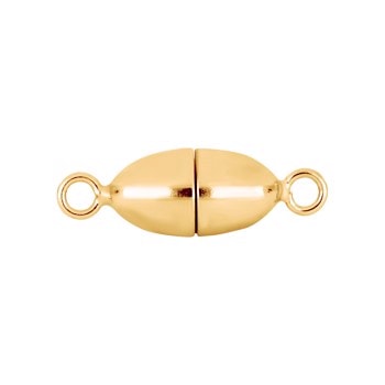 Forg. Sølv magnet perlelås oval 6mm blank, fra Siersbøl