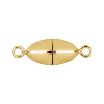 Forg. Sølv magnet perlelås oval 8mm blank, fra Siersbøl