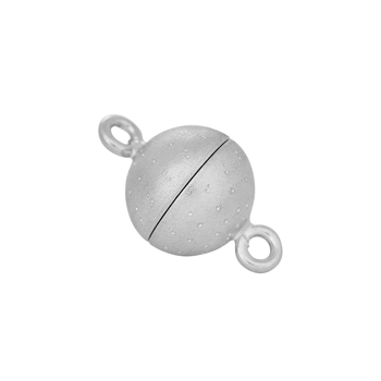 Rhod. Sølv magnet perlelås 12mm m. dia. cut, fra Siersbøl